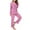 Pink, variant on cocolona Womens Long Sleeve Pajama Sets Fall 2 Piece Lounge Outfits Crew Neck Button Tops and Long Pants Casual Loose Sleepwear