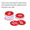 thumbnail image 4 of Uxcell Round 1-25 Number Tag Key Tag Acrylic Engraved Red ID Tag for Decoration, Pack of 25, 4 of 5