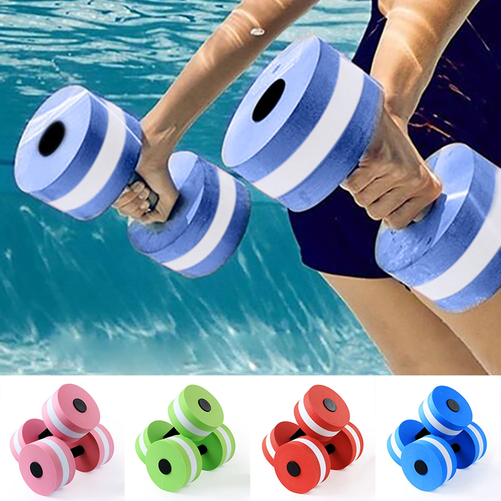 2pcs  Aqua Fitness Barbells Foam Dumbbells Hand Bars Pool Resistance Exercise UK 