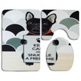 thumbnail image 1 of GOHAO Keep Calm and Snuggle a Frenchie 3 Piece Bathroom Rugs Set Bath Rug Contour Mat and Toilet Lid Cover, 1 of 2