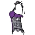 thumbnail image 4 of Fashion Sets for Women Sexy Lingerie for Women Lace Floral Strappy Teddy Lingeries Hollow One Piece Seductive Bodysuit Party with Choker, 4 of 5