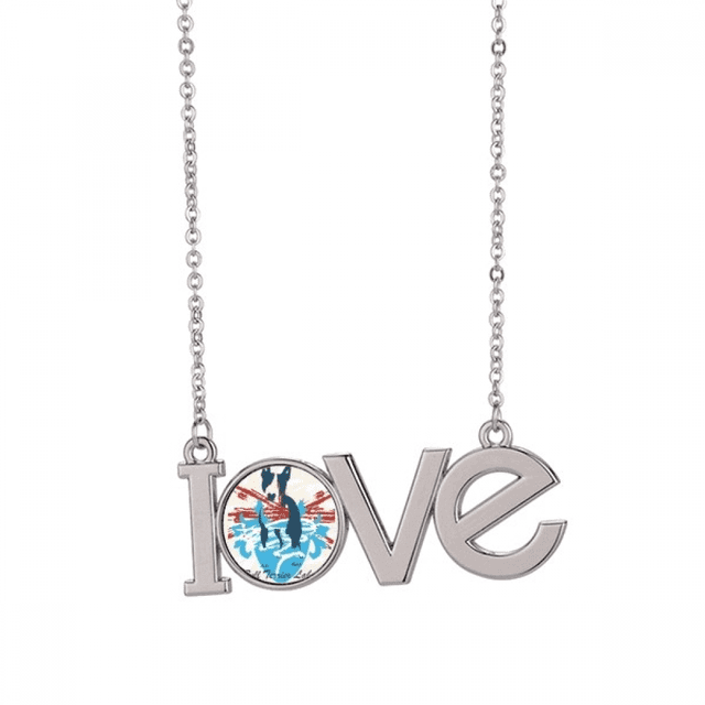 Graffiti Rue Rouge Bleu Motif Illustration Collier Pendentif Bijou Charme