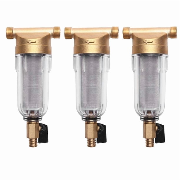 3X 4 Filtros de Agua de Boca Dividida Purificador Frontal Cobre Plomo Prefiltro Lavado A Contracorriente Eliminar El óxido Tubo de Sedimento Contaminante