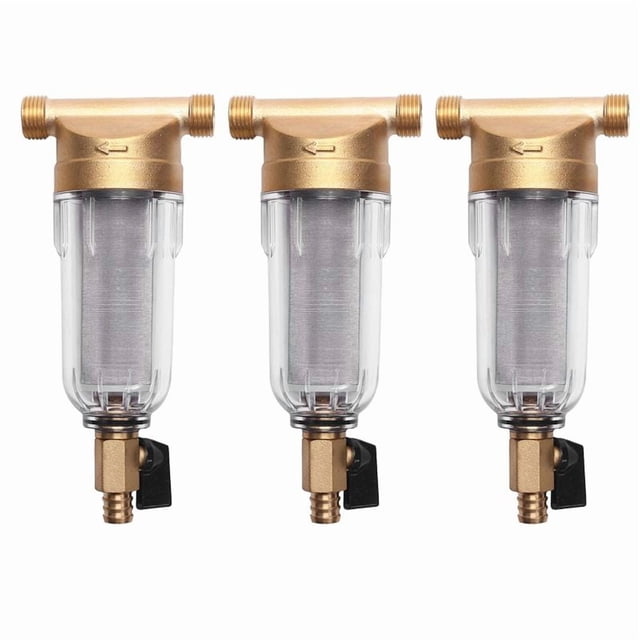 3X 4 Filtros de Agua de Boca Dividida Purificador Frontal Cobre Plomo Prefiltro Lavado A Contracorriente Eliminar El óxido Tubo de Sedimento Contaminante