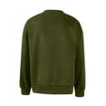 thumbnail image 6 of Domuza Suede Crewneck Sweatshirt for Men Vintage Distressed Washed Long Sleeve Sweatshirt Fall Winter Warm Oversized Casual Solid Pullover Army Green L, 6 of 7