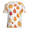 thumbnail image 5 of Autumn Harvest Maple Leaves Thanksgiving T Shirts Basic T-Shirt Short Sleeve Ladies Tee Shirt Summer Graphic Clothing, 5 of 6