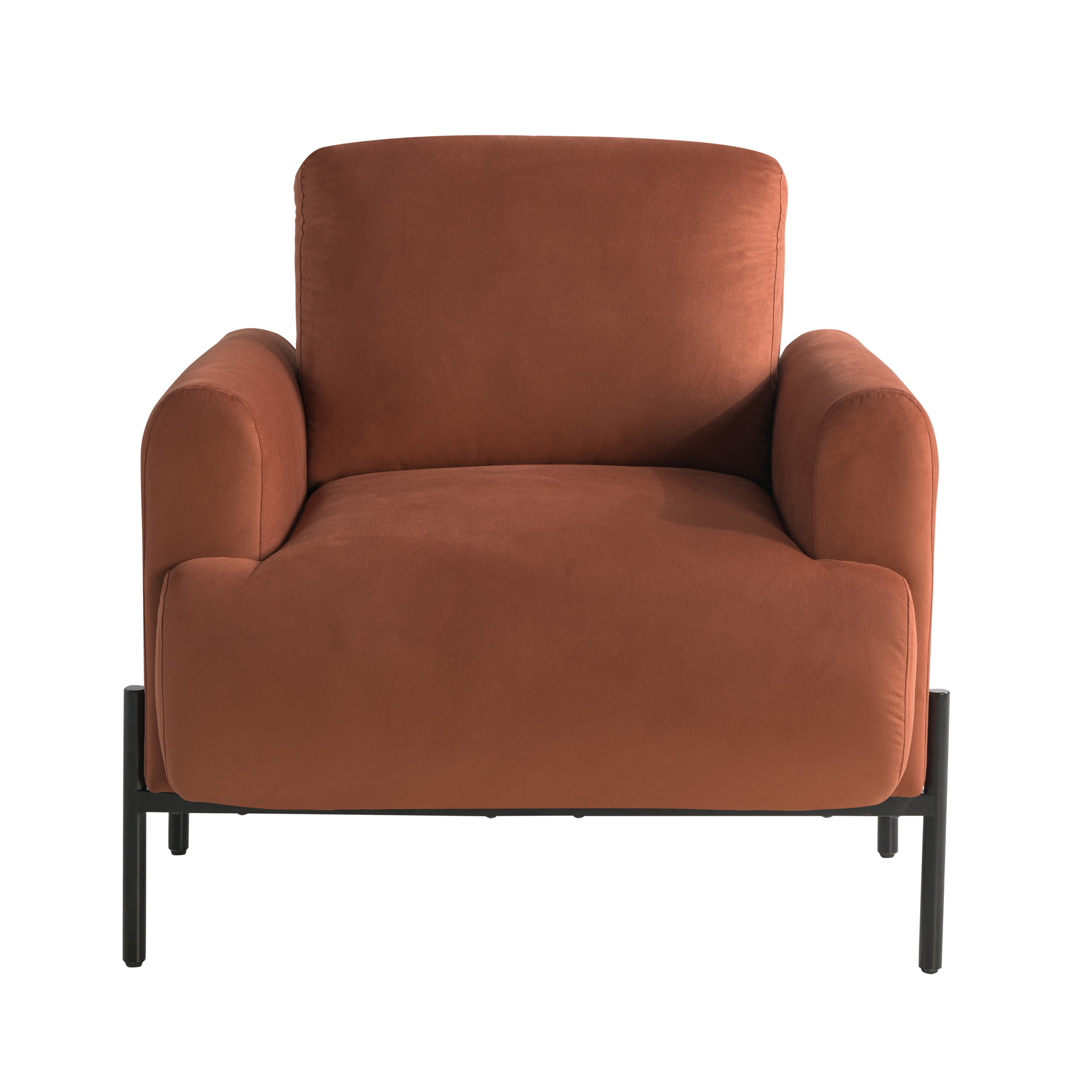 Studio Living Kingston Bohemian Accent Chair, Rust Velvet Fabric