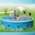 thumbnail image 3 of AMERTEER 48 Inches Foldable Children‘s Swimming Pool Blow Up Pool for Family Kids Backyard, 3 of 12