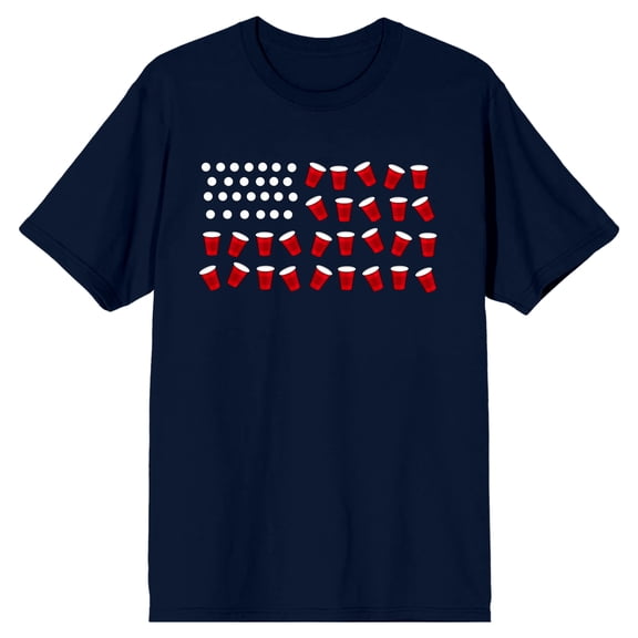 The United States Of America USA Flag Pong Men's Blue Tee T-Shirt Shirt-Small