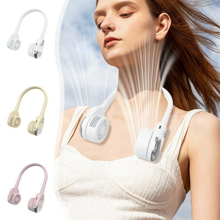 

NIBOLOG Bladeless Neck Fan Hands-free Cooling Device 3 Speeds Foldable Rechargeable Strong Wind Hanging Neck Fan