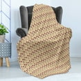 thumbnail image 4 of Abstract Soft Flannel Fleece Throw Blanket, Connected Rectangular Vertical Formations, Cozy Plush for Indoor and Outdoor Use, 50" x 60", Dark Salmon Pale Yellow, by Ambesonne, 4 of 5