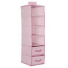 Delta Children 6-Shelf Hanging Storage Unit with 2 Drawers, Barely Pink