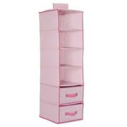 Delta Children 6-Shelf Hanging Storage Unit with 2 Drawers, Barely Pink