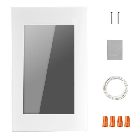 KFFKFF 7-Day Programmable Thermostat for Radiant Floor Heating, Compatible with Heat Pumps, Features GFCI Protection, Precise Sensor, LCD Touchscreen, Energy-Saving Design, Gray-White (Non-Wifi)