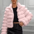 thumbnail image 3 of Winter Women Jacket Thick Faux Fur Solid Color Turn-down Collar Long Sleeves Heat Retention Outdoor Daily Wear Warm Coat, 3 of 8