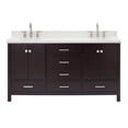 thumbnail image 2 of Ariel Cambridge 67 Inch Double Oval Sink Vanity With White Quartz Countertop With 1.5 Edge In Espresso, 2 of 10