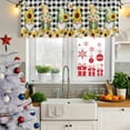 thumbnail image 5 of 2 Pack Valances for Window, Spring Gnomes Short Curtains for Kitchen Bedroom Living Room, Botanical Budding Sunflowers Buffalo Plaid Rod Pocket Small Window Treatment Valance Drapes 60 x 18 Inch, 5 of 8