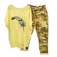 thumbnail image 1 of Hauts à Manches Courtes pour Femmes Ensemble Chemise + Pantalon Imprimé Col Rond Manches Courtes pour Femmes, 1 of 6