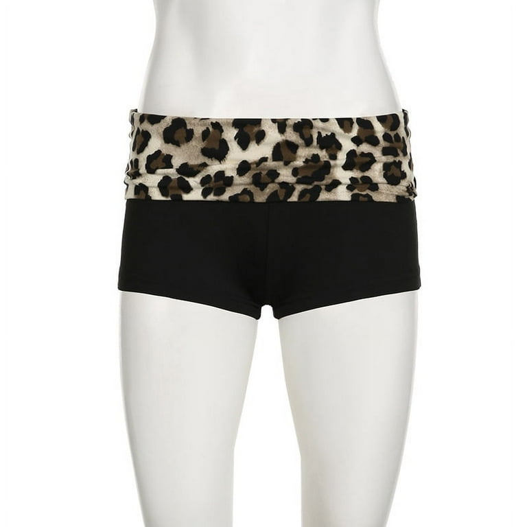 BabylClub★韓国大人気 Leopard Logo Shorts NWT Billabong Leopard Shorts Y2K 90s Animal Print Low Rise