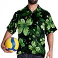 thumbnail image 4 of Saint Patrick's Day Men's Short Sleeve Casual Printed Button Down Beach Shirt Summer Unisex Top, 4 of 6