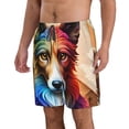 thumbnail image 2 of KLL Colorful Art Dog Men's Casual Summer Beach Shorts Hawaiian Shorts with Pockets-Large, 2 of 5