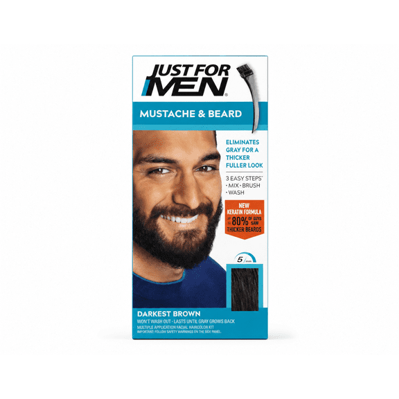 JUST FOR MEN Color Gel Mustache & Beard, M-50 Darkest Brown 1 ea