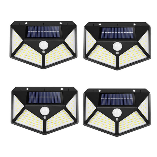 Paquete de 4 Luces LED Solares para Exteriores, Luz Solar PIR con Sensor de Movimiento, Luz de Pared, Resistente al Agua, Luz Solar para JardíN