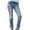 Light blue, variant on QIPOPIQ Clearance Women's Pants Fashion Pockets Button Mid Waist Skinny Ripped Jeans Trousers Hole Denim Pants