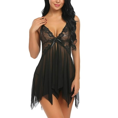 

Lingerie Suit Lace Mesh Nightwear V Neck Skin Friendly Erogenous Spaghetti Strap Top For Valentine s Day Gift Black White Dark Violet Dark Red