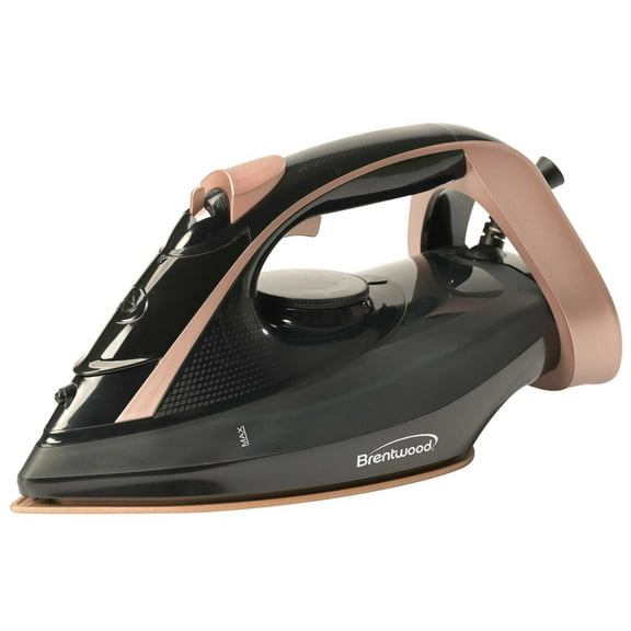 Brentwood MPI-69BKRG Nonstick Ceramic Steam Iron, Black and Rose Gold, MPI-69BKRG