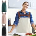 thumbnail image 1 of Delantal impermeable de cocina con bolsillo para el móvil - Babero de algodón resistente al aceite para cocinar, hornear, limpiar - Ataduras ajustables, unisex adulto (negro, blanco, rosa, verde), 1 of 6
