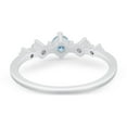 thumbnail image 4 of Petite Dainty Fashion Round Ring Aquamarine CZ 925 Sterling Silver Size 5, 4 of 7