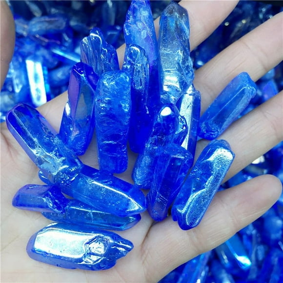 Pebble tray for plant humidity! Natural Crystal Plated Color Single Crystal Plated Blue Pink Purple Multicolor Crystal Column