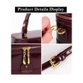 thumbnail image 4 of Deago Women's Small Square Box Crossbody Bag Mini Top Handle Tote Shoulder Bag Pouch PU Leather Satchel Purse Handbag with Adjustable Shoulder Strap (Brown), 4 of 8