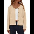 thumbnail image 1 of Suéteres de Punto para Mujer, Moda de Otoño, Larga, Botones, Chaqueta Informal de Moda, Ropa de Invierno. Crema L, 1 of 9