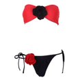 thumbnail image 4 of Traje de baño de dos piezas con estampado de leopardo para mujer, conjunto de Bikini Sexy a rayas, ropa de playa, Tanga, 4 of 5