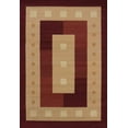 thumbnail image 2 of 4' x 5' Burgundy and Tan Border Accent Area Rug, 2 of 2