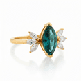 thumbnail image 4 of Marquise Cut Blue Topaz & Daimond Floral Wedding Ring,Vintage Blue Gemstone Statement Ring, Gift For Anniversary,November Birthstone Ring, 4 of 4