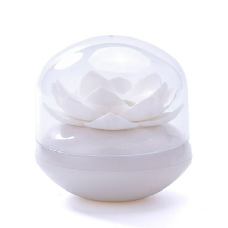 

Lotus Flower Cotton Swab Holder Toothpick Storage Container Organizer with Clear Lid Dustproof Cover Cotton Bud Box Case