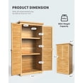 thumbnail image 4 of 63.2" Outdoor Storage Cabinet, Lofka  Lockable Doors Garden shed with Adjustable Shelves| Asphalt Roof| Ventilate Shutter, Wood Shed with Large Storage Space, Waterproof Roof for Garden, Natural, 4 of 15