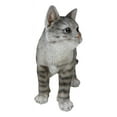 thumbnail image 6 of Standing Feline Gray Tabby Cat Kitten Figurine With Realistic Glass Eyes Decor, 6 of 9