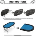 thumbnail image 3 of 8 Player Oval Poker Game Table, 71" Poker Tables with Collapsible Legs, Padded Rails & Cup Holders, Portable Poker Table for Texas Holdem Poker and Blackjack, Blue, 3 of 8