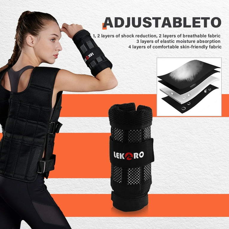 LEKARO Wrist Arm Weights Adjustable Wrist Weights Removable Wrist Ankle Weights for Men Women for Fitness Walking Jogging Workout Running