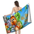 Great Bay Home 100% Cotton Velour Beach Towels - 4 Pack, 30x60 Inches, Quick Dry, Charcoal Grey Stripe