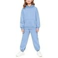 thumbnail image 6 of UACY Girls Boys Athletic Matching Sets Sweatsuit 2 Piece Tracksuit Jogging Suits Hooded Sweatshirt and Jogger Sweatpants Sweat Set (Light Blue, 3-4 years), 6 of 9