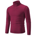 thumbnail image 1 of Gibobby Suéter cuello de tortuga hombre Suéter con Cuello Alto y Corte Ajustado para Hombre(Rojo,XG), 1 of 2