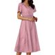 thumbnail image 1 of WILLBEST Vestidos Cortos Para Mujer, Vestido De Verano Para Mujer 2024, Vestido Bohemio Con Vuelo, Elegante Vestido De Manga Corta Con Cinturón, Vestido Maxi Para Vacaciones En La Playa, 1 of 3