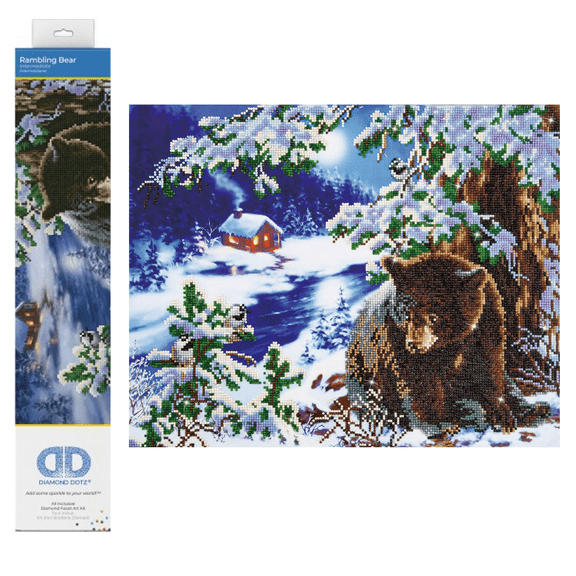 Diamond Dotz Rambling Bear Animal Diamond Painting Kits for Adults - Diamond Art Kits a Relaxing Creative Craft Kit with Dotz Gems 16.5"x20.5"