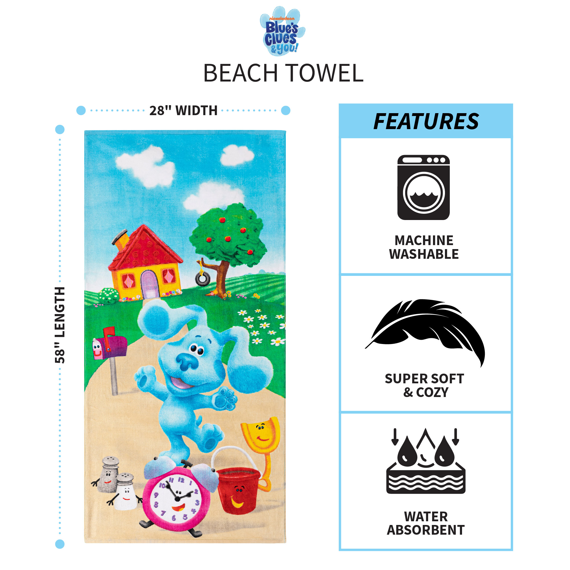 Kids 2-Piece Character and Stripe Cotton Beach Towel Bundle Set - image 4 of 11