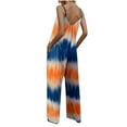 thumbnail image 4 of Wycnly Womens Jumpsuits Fashion High Waist Loose Wide Leg Cami Long Jumpsuits Trendy Tie-Dye V-Neck Sleeveless Maxi Summer Rompers Dark Gray xl, 4 of 4